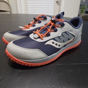 Saucony Navy & Gray Trail Running Shoes with Orange Accents